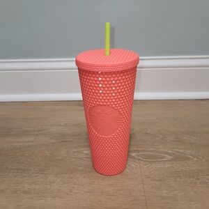 Starbucks Summer Dragonfruit Neon Pink Orange Yellow Studded Tumbler 20oz